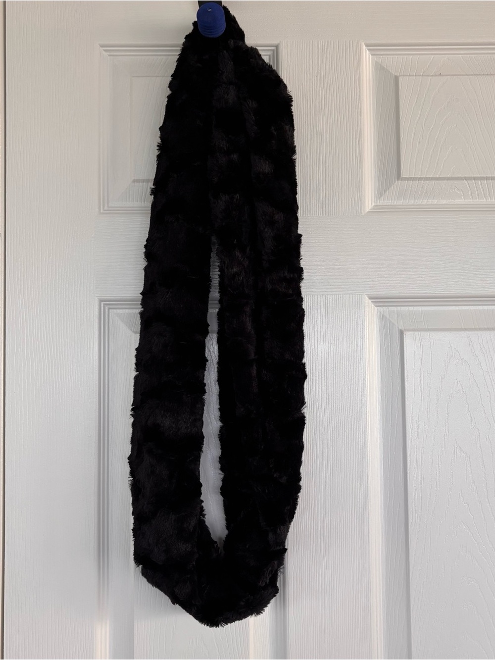 Black Faux Fur Infinity Scarf - Luxe Cozy Wrap
